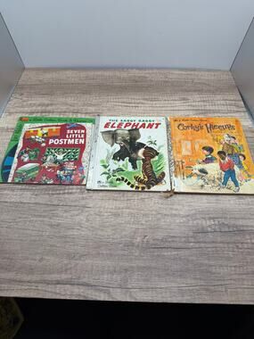 Vintage Little Golden Book Record Lot-Seven Little Postmen/Saggy Baggy Elephant⁠